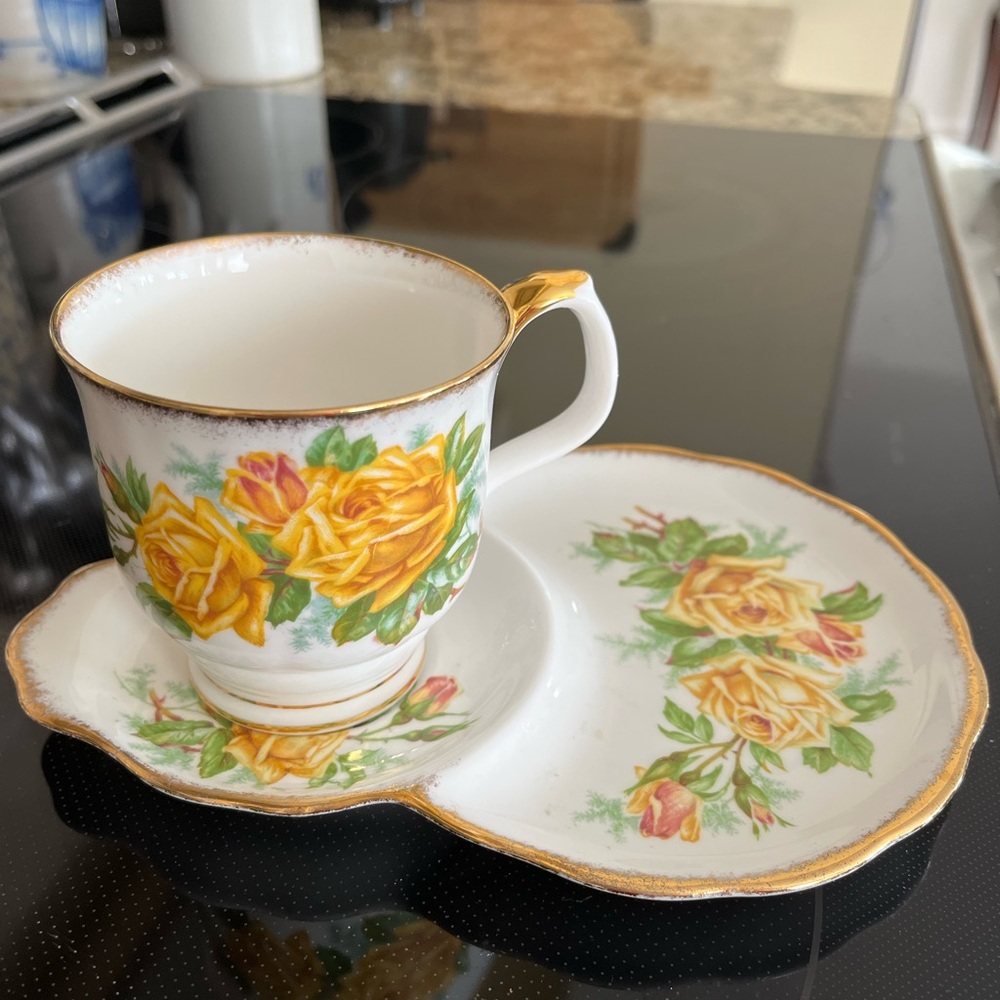 Vintage Tennis Snack set Tea Rose by Royal Albert